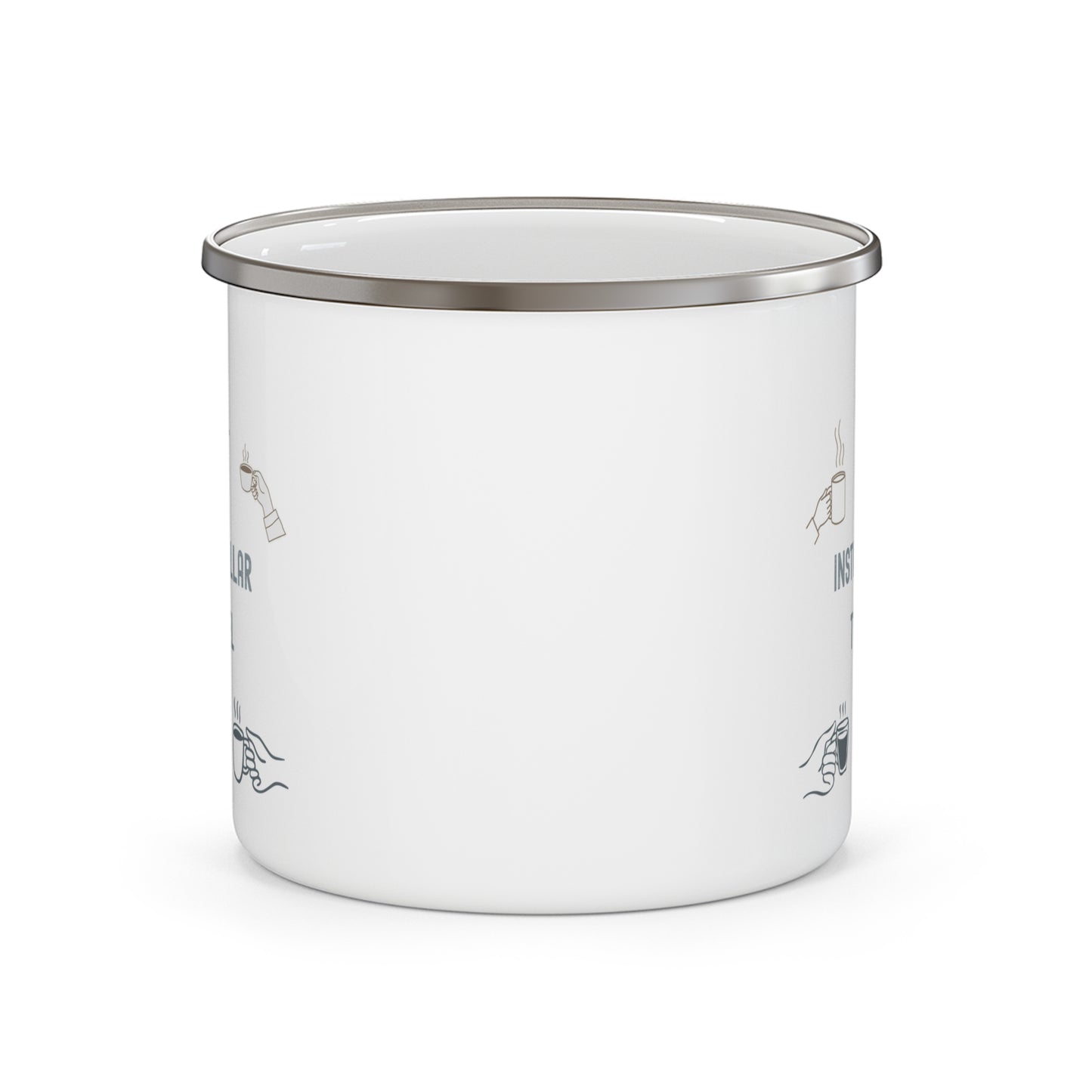 Enamel Camping Mug — "Fuel for Interstellar Travel" Coffee Cup (Space Camper Gift)